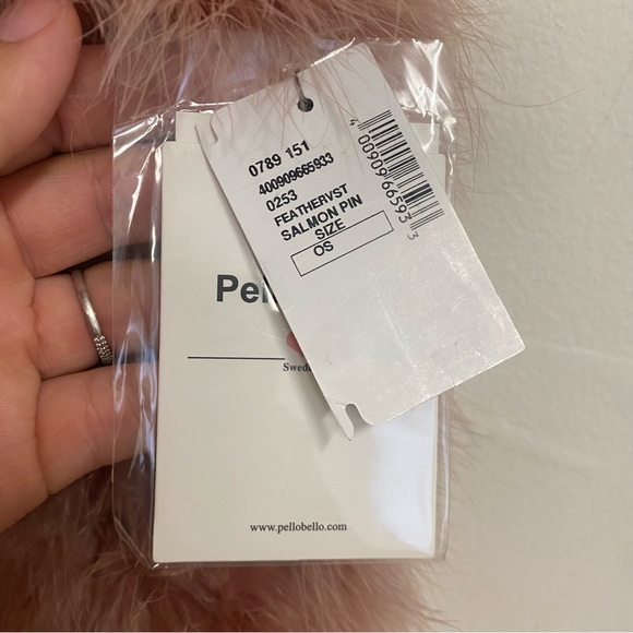 NWT Pello Bello Pink Feather Vest - Picture 5 of 6